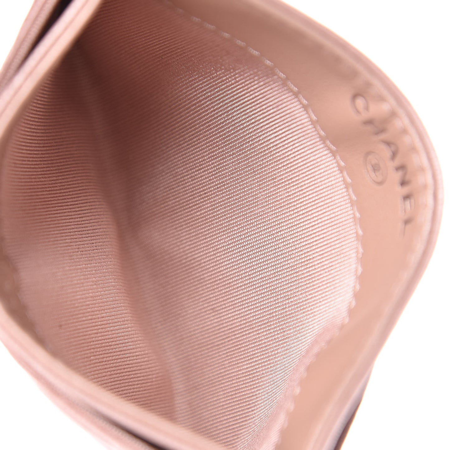 Goatskin Camellia Embossed Card Holder Light Pink