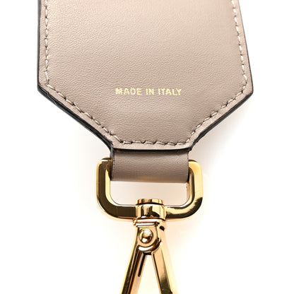 Fendi Ribbon Vitello King Logo Embossed Gingham Woven Adjustable Strap You Beige 5 of 5