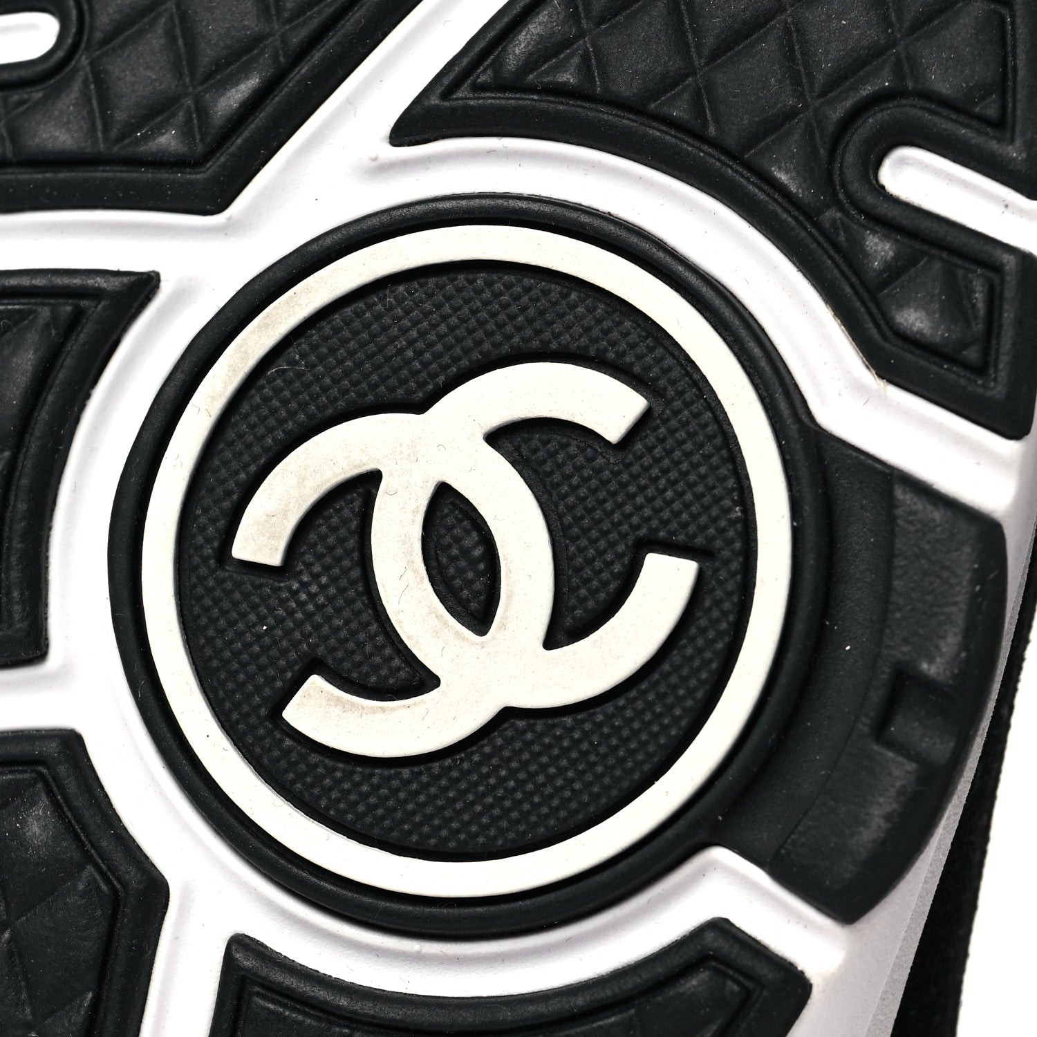Chanel Fabric Suede Calfskin CC Sneakers 36.5 Grey Black 8 of 8