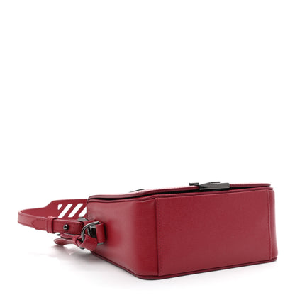 Off-White Saffiano Binder Clip Flap Shoulder Bag Red 4 of 11