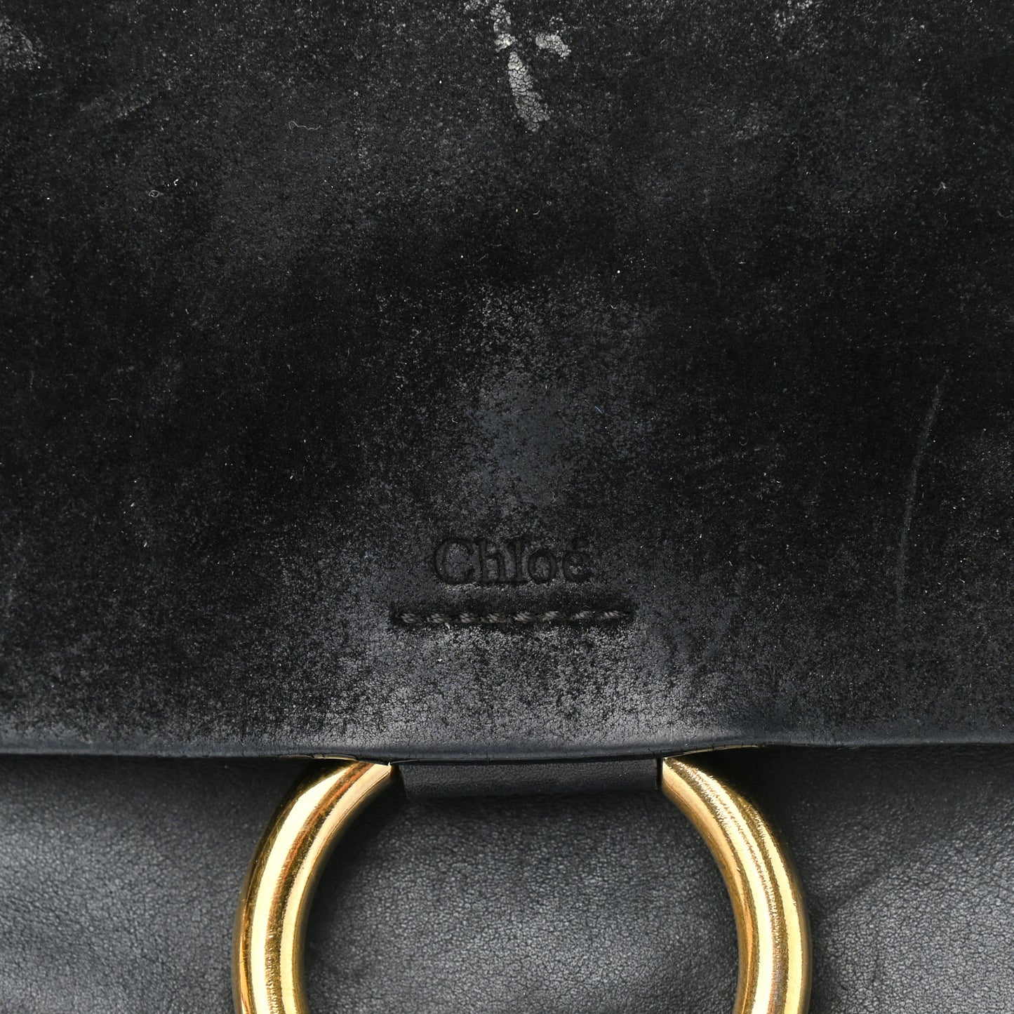 Suede Calfskin Small Faye Shoulder Bag Black