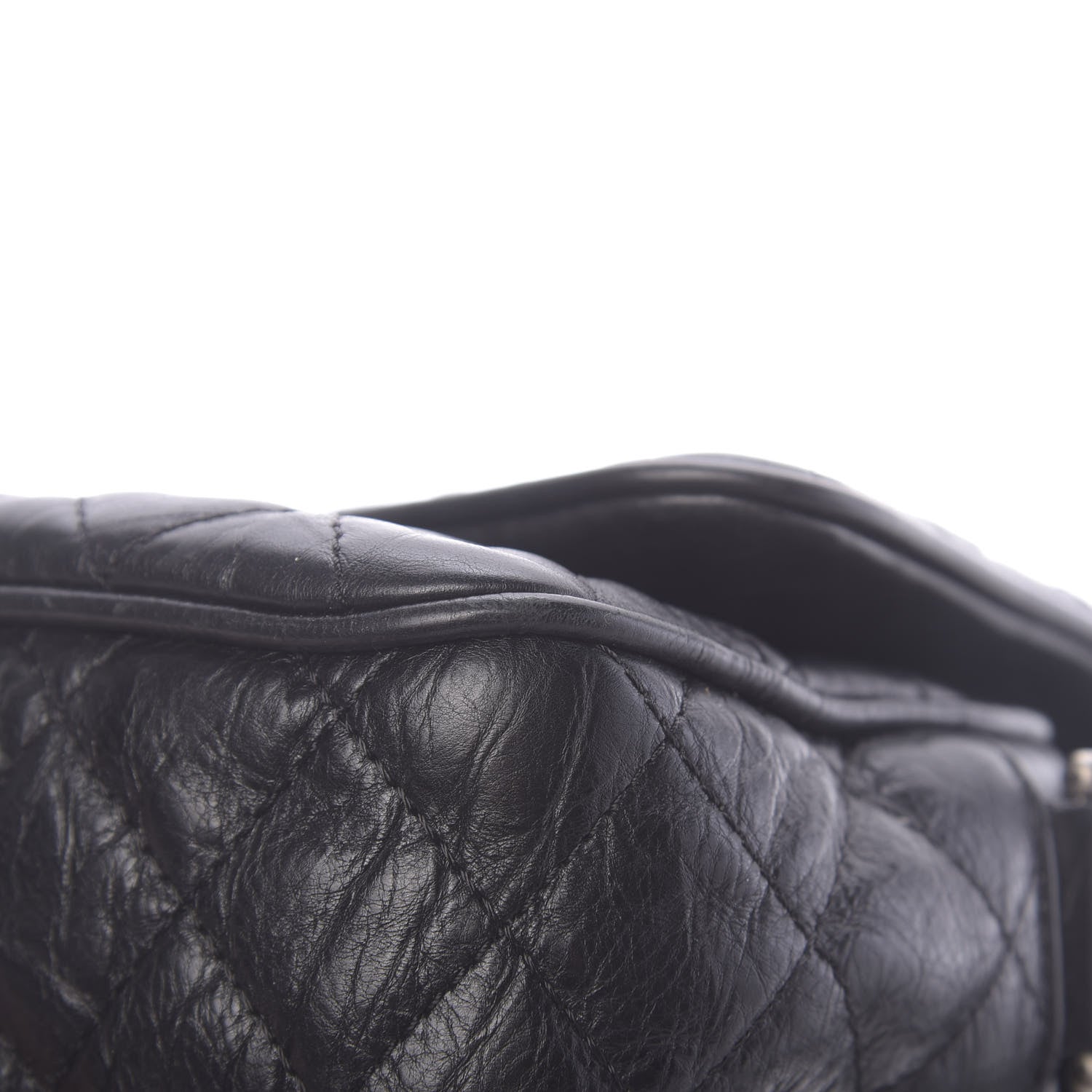 Chanel Crumpled Calfskin Quilted Small Casual Rock Flap Black 11 of 11