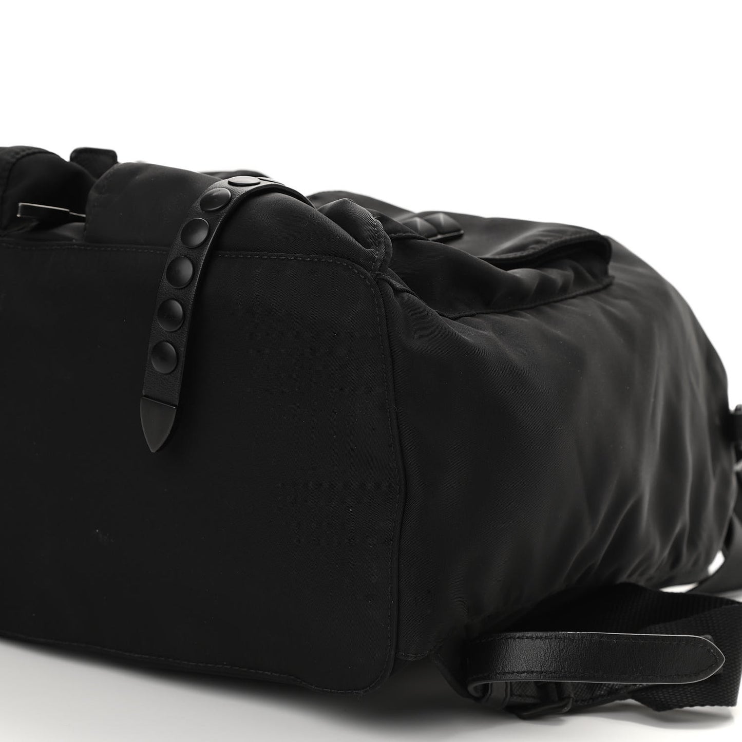 Nylon New Vela Monochrome Studded Backpack Black