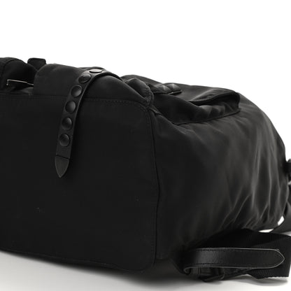 Prada Nylon New Vela Monochrome Studded Backpack Black 9 of 9