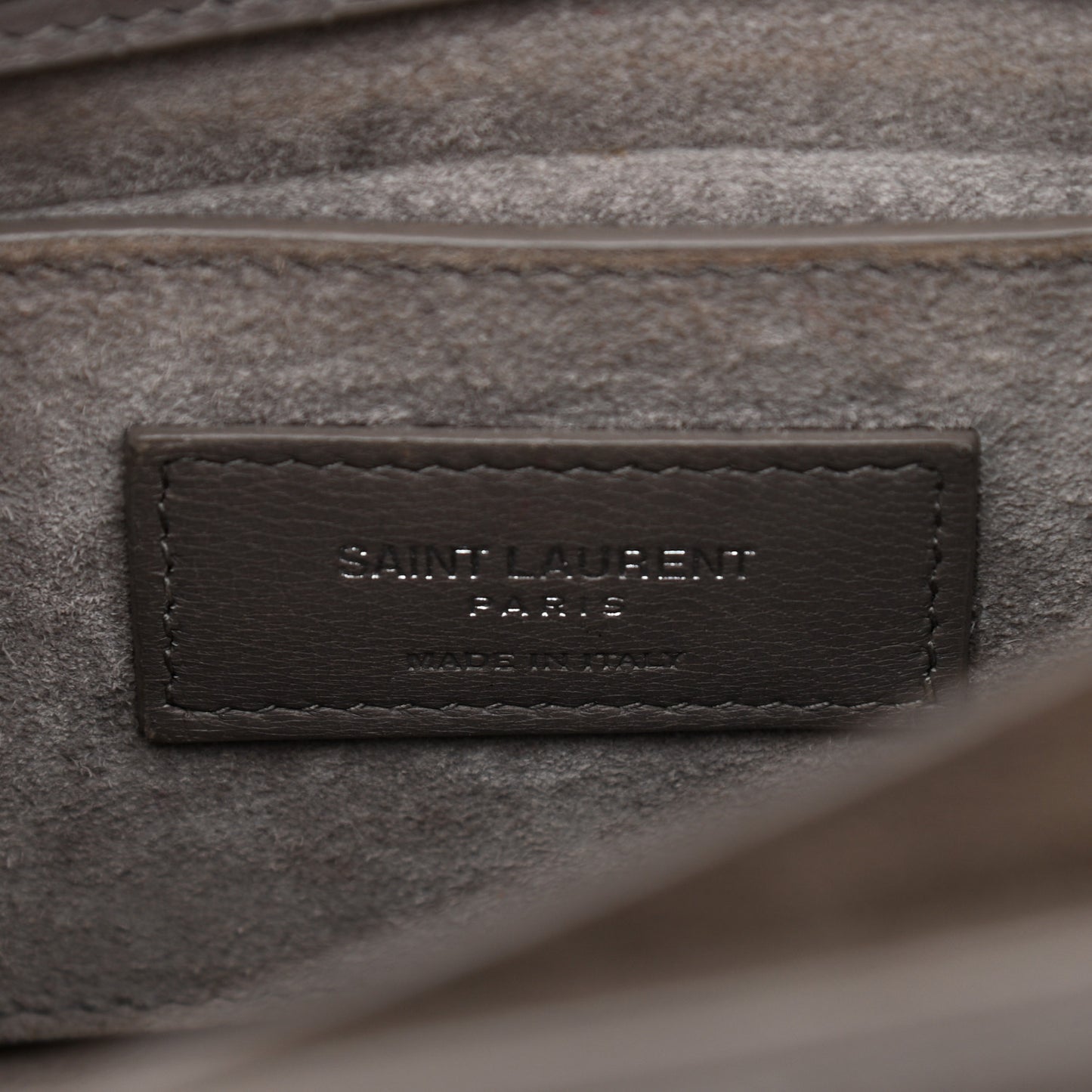Calfskin Crocodile Embossed Medium Monogram Sunset Fog