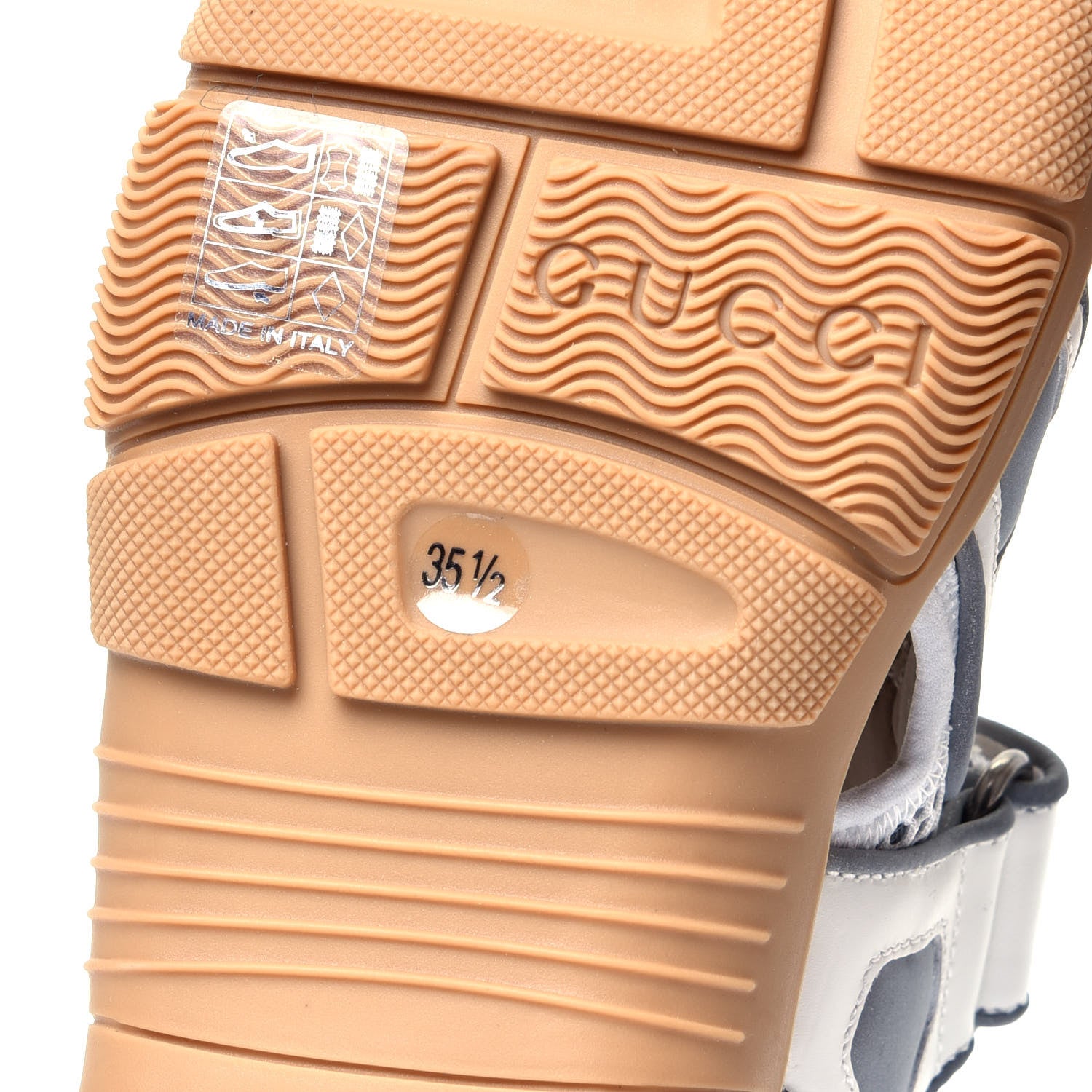 Gucci Mesh Fabric Tinsel Sport Sandals 35.5 White Silver 8 of 10