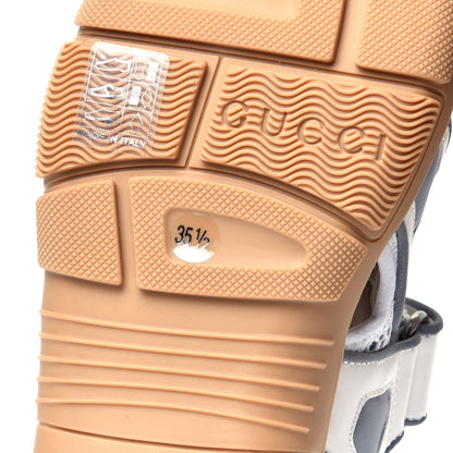 Gucci Mesh Fabric Tinsel Sport Sandals 35.5 White Silver 8 of 10