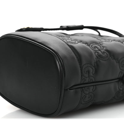 Gucci Calfskin GG Matelasse Bucket Bag Black 10 of 10