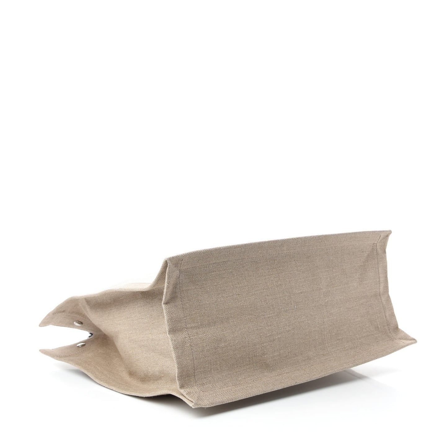 Linen Calfskin Rive Gauche North South Tote Optic White