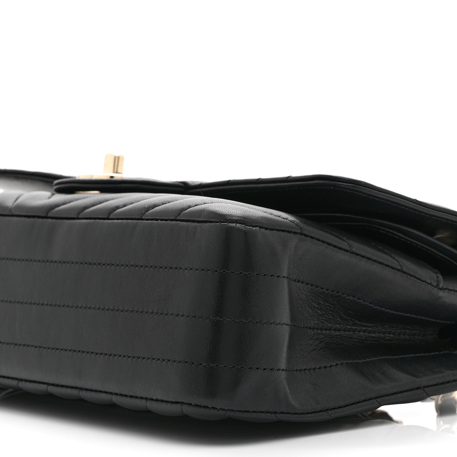 Chanel Lambskin Chevron Quilted Medium Double Flap Black 10 of 10