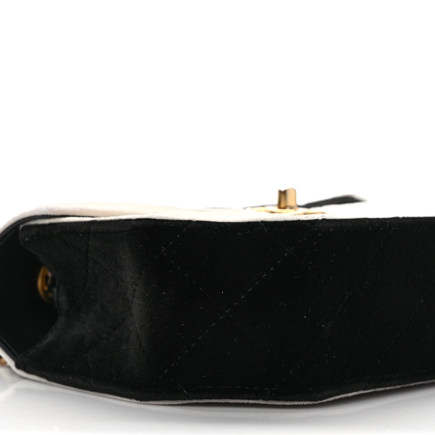 Chanel Velvet Quilted Mini Place Vendome Flap Black White 8 of 12