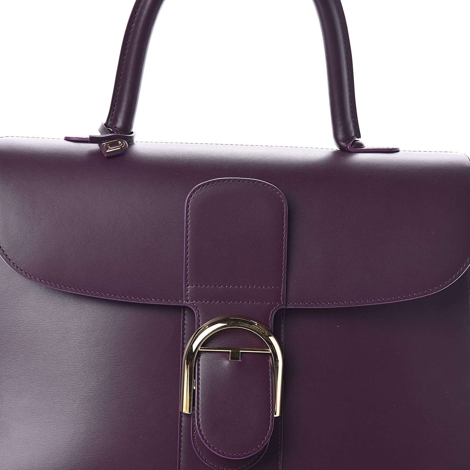 Delvaux Box Calfskin Vernis GM Brillant Biface Satchel Prune 8 of 9