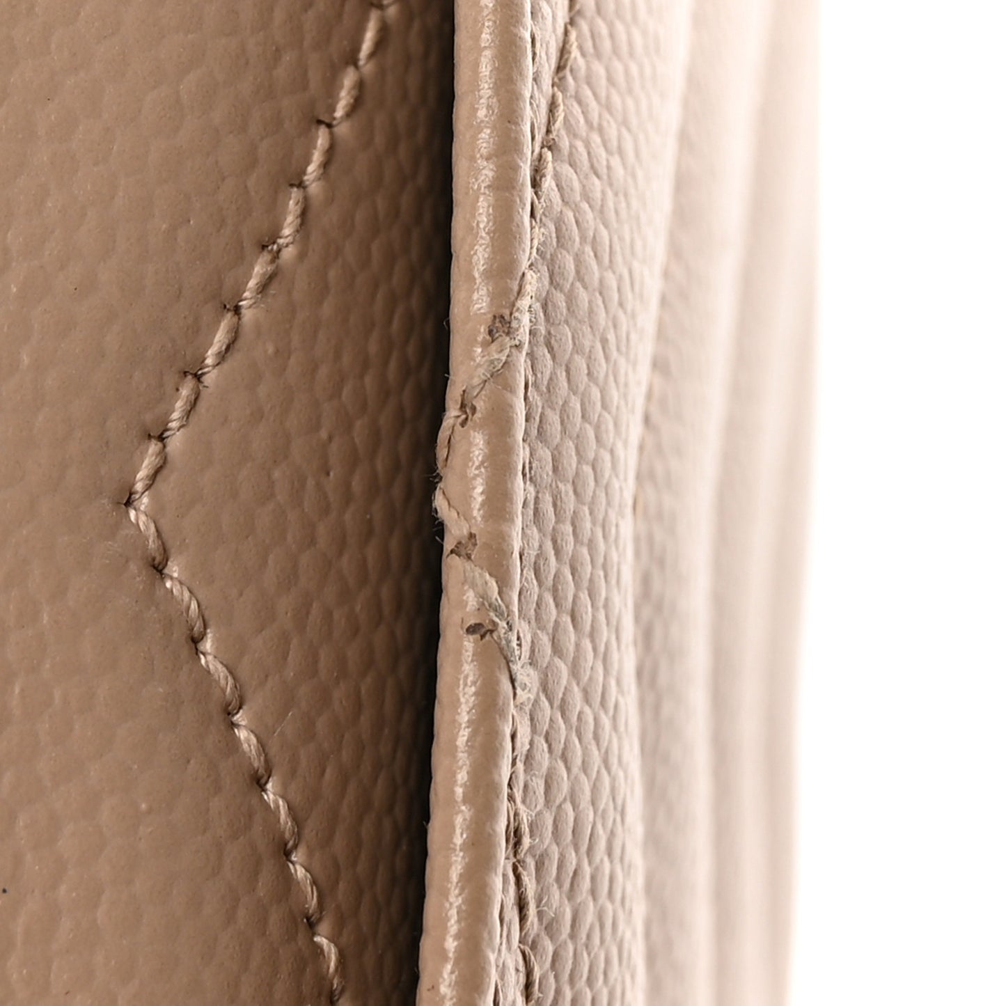 Grain De Poudre Matelasse Chevron Small Monogram Envelope Wallet Dark Beige