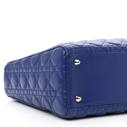 Christian Dior Lambskin Cannage Large Lady Dior Blue 9 of 11