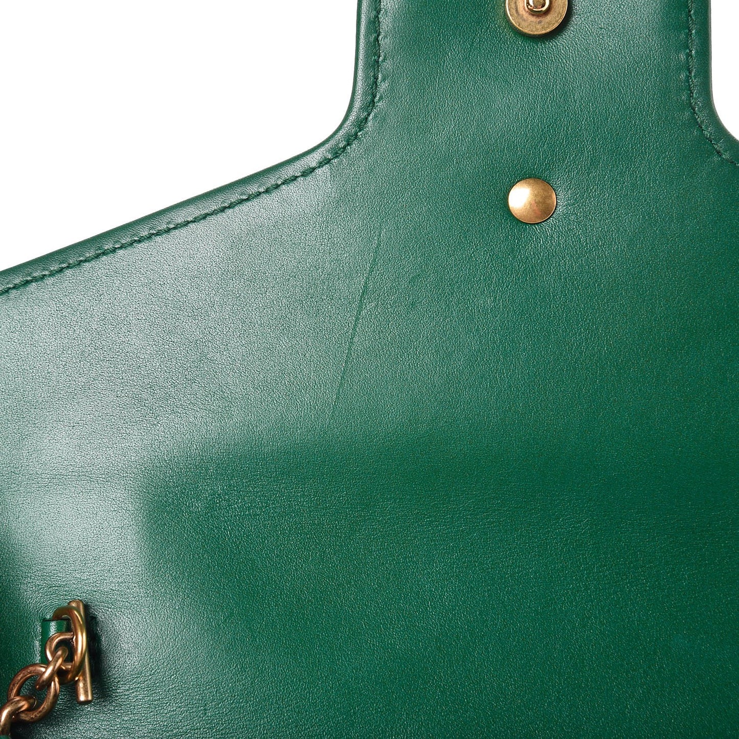 Calfskin Matelasse GG Marmont Chain Wallet Emerald Green