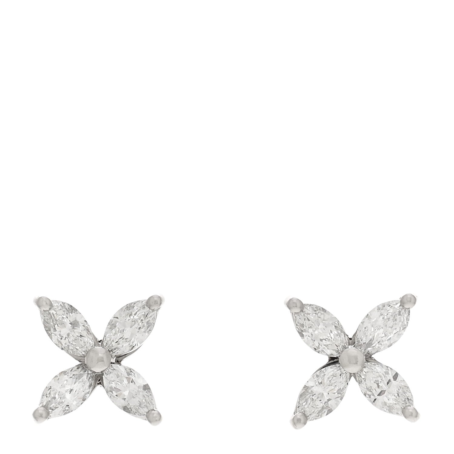 Tiffany Platinum Diamond .64ct Small Victoria Earrings 1 of 5