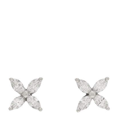 Tiffany Platinum Diamond .64ct Small Victoria Earrings 1 of 5