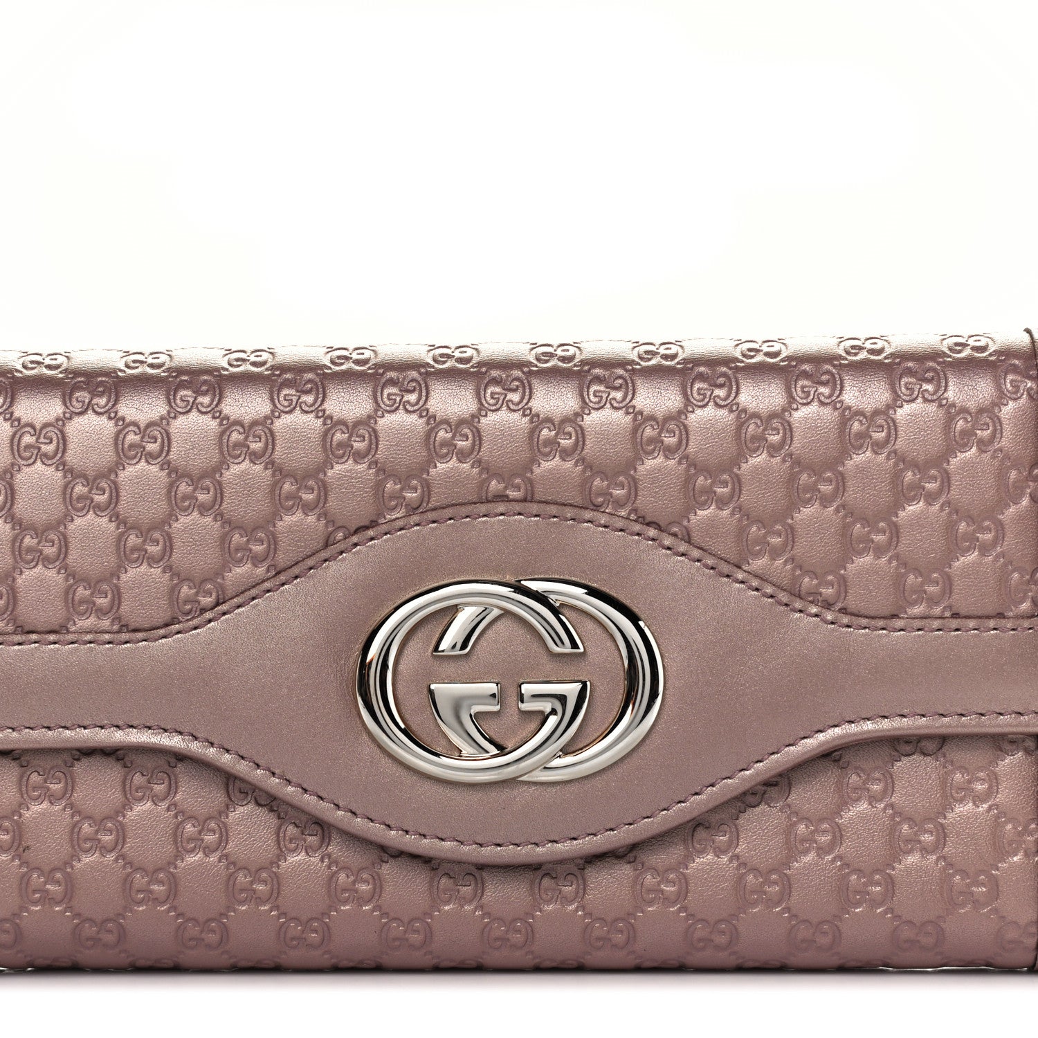 Gucci Metallic Soft Microguccissima Sukey Continental Wallet Dark Cipria 8 of 10