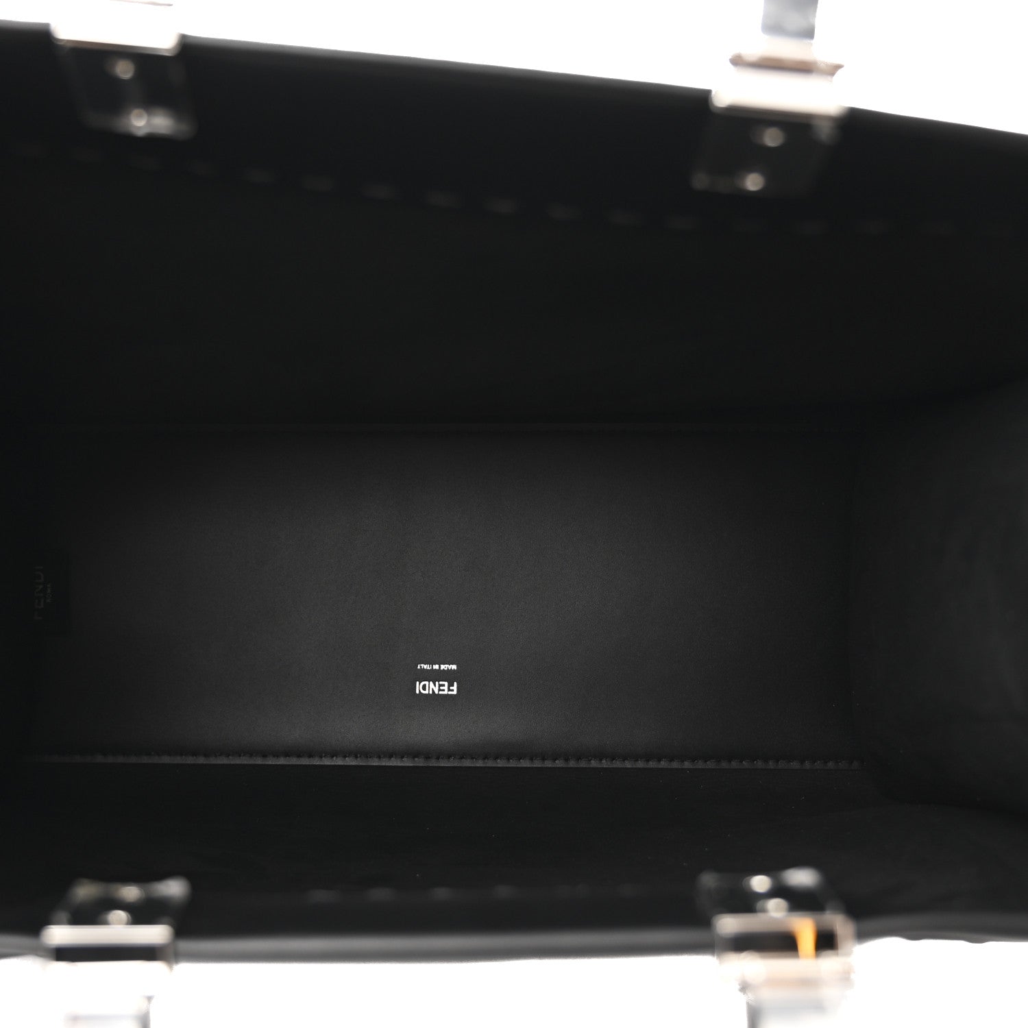 Fendi Vitello King Plexiglass Medium Fendi Sunshine Shopper Tote Black White 5 of 10