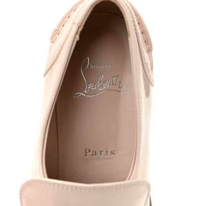 Christian Louboutin Patent Womens CL Moc Lug Flat Loafers 38.5 Leche 7 of 8
