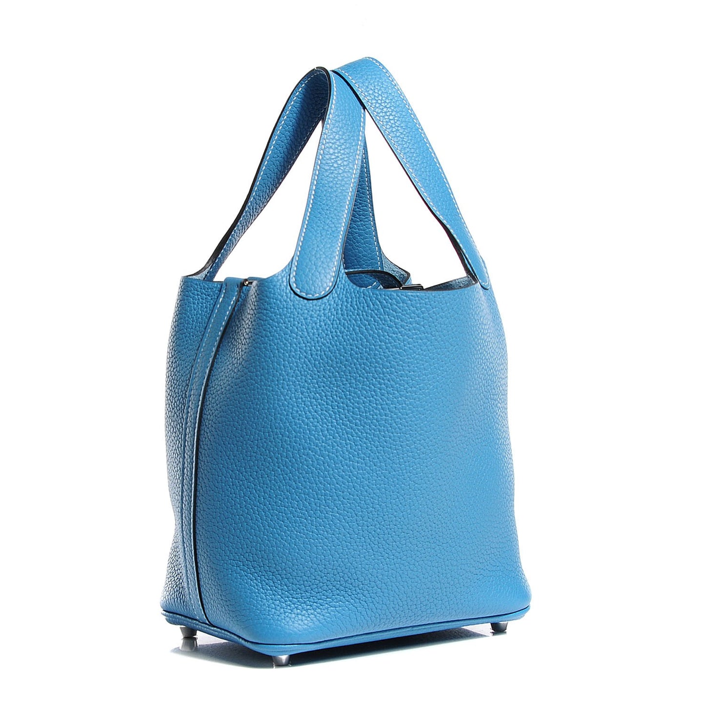 Taurillon Clemence Picotin Lock 18 PM Blue Jean