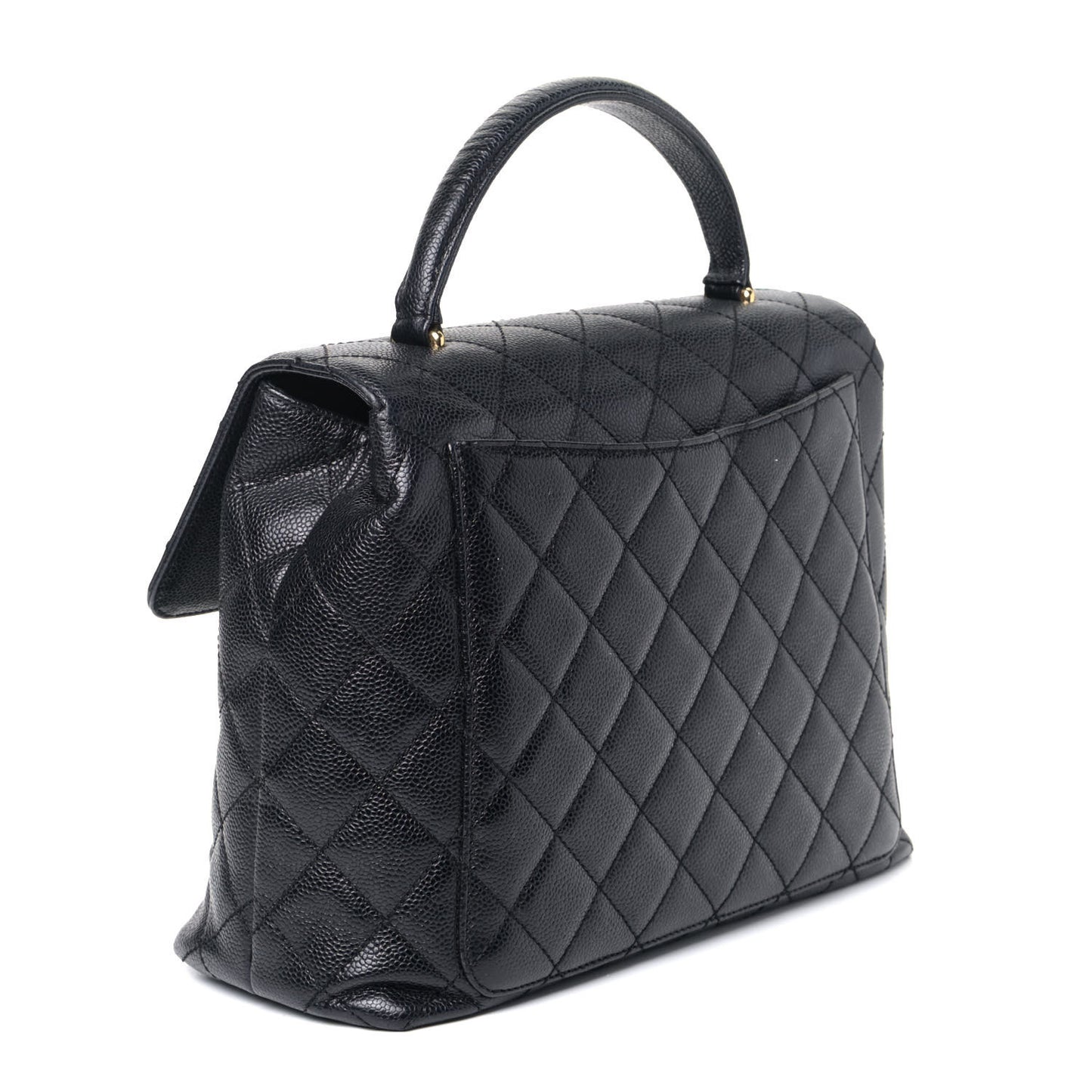 Caviar Quilted Jumbo Kelly Flap Black