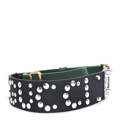 Gucci Canvas Web Studded Wide Shoulder Strap Green Red 2 of 3