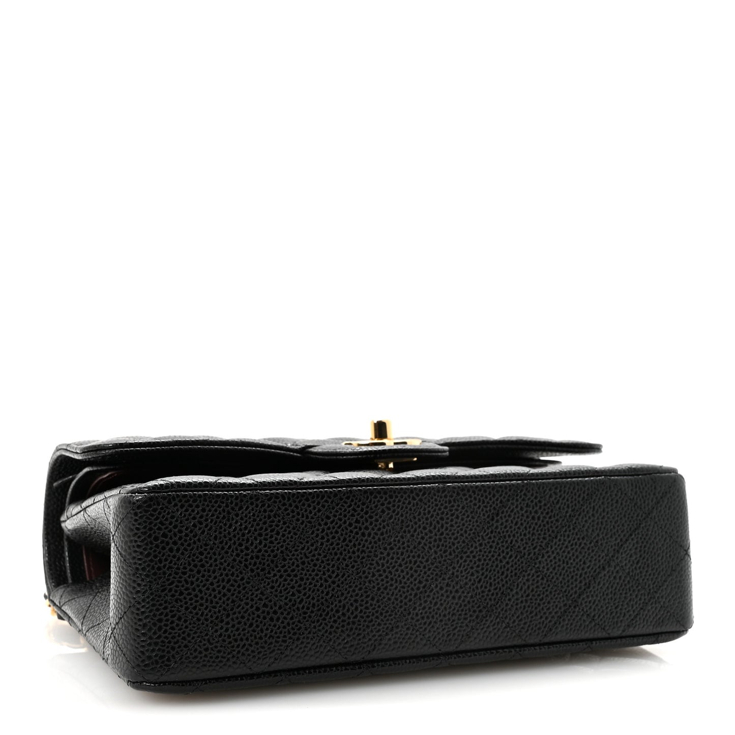 Caviar Quilted Small Double Flap Black