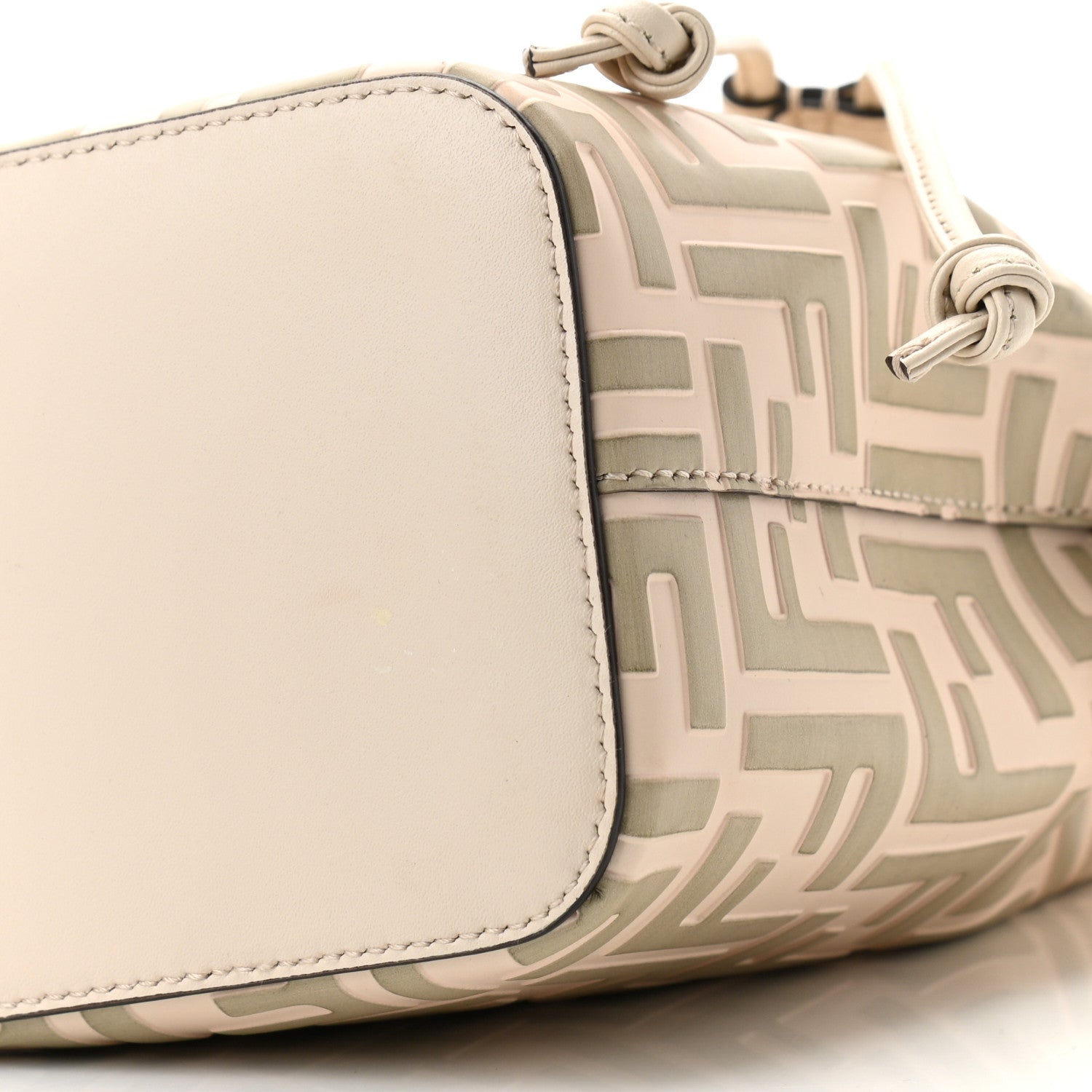Fendi Vitello Liberty F is Fendi Bi-Color FF 1974 Embossed Mini Mon Tresor Bucket Bag Camelia Mandorlo 10 of 10