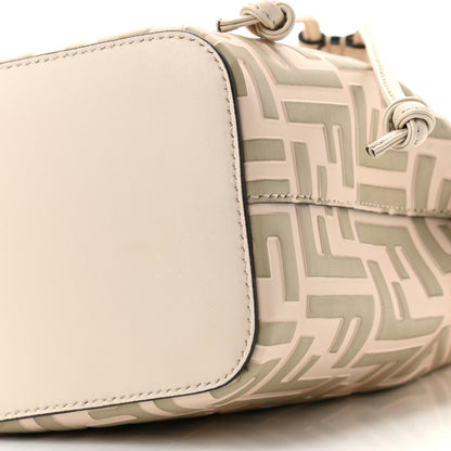 Fendi Vitello Liberty F is Fendi Bi-Color FF 1974 Embossed Mini Mon Tresor Bucket Bag Camelia Mandorlo 10 of 10
