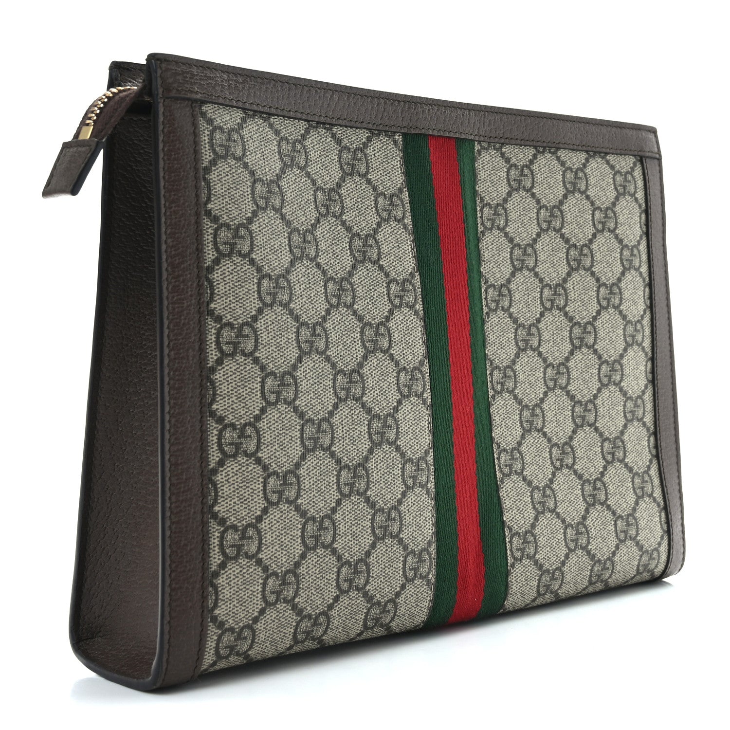 Gucci GG Supreme Monogram Web Ophidia Pouch Brown 3 of 10