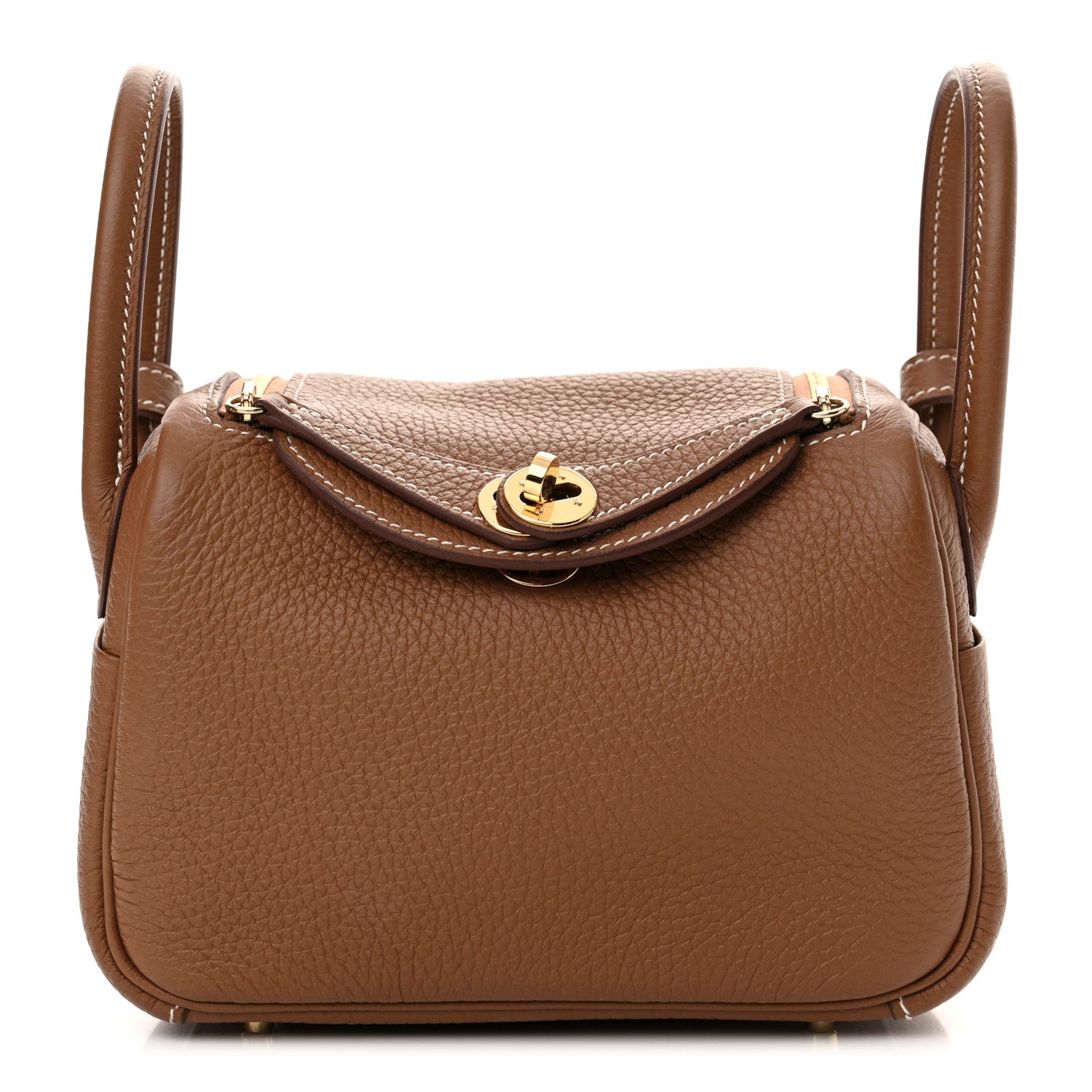 Hermes Taurillon Clemence Mini Lindy 20 Gold 1 of 11