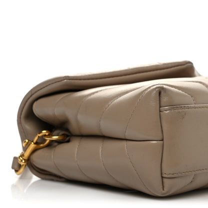 Saint Laurent Calfskin Y Quilted Monogram Toy Loulou Crossbody Bag Dark Beige 10 of 15