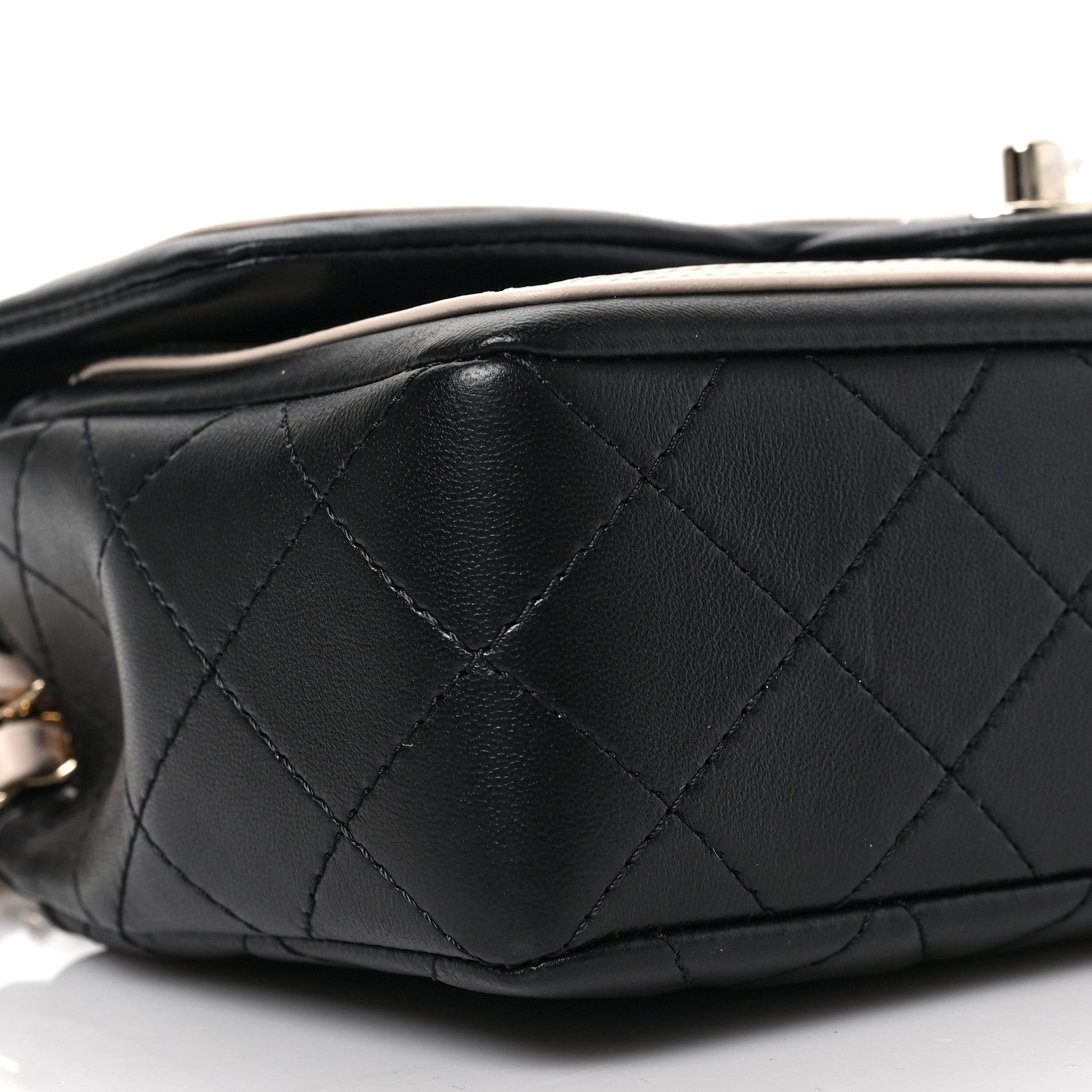 Chanel Lambskin Quilted Bicolor Flap Black Beige 8 of 9