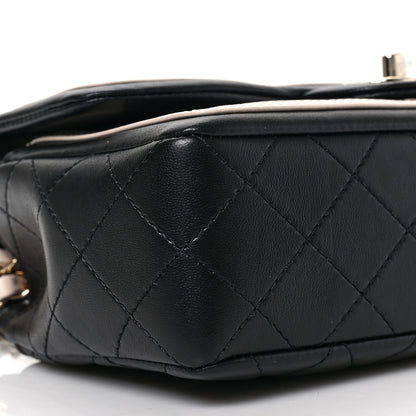 Chanel Lambskin Quilted Bicolor Flap Black Beige 8 of 9