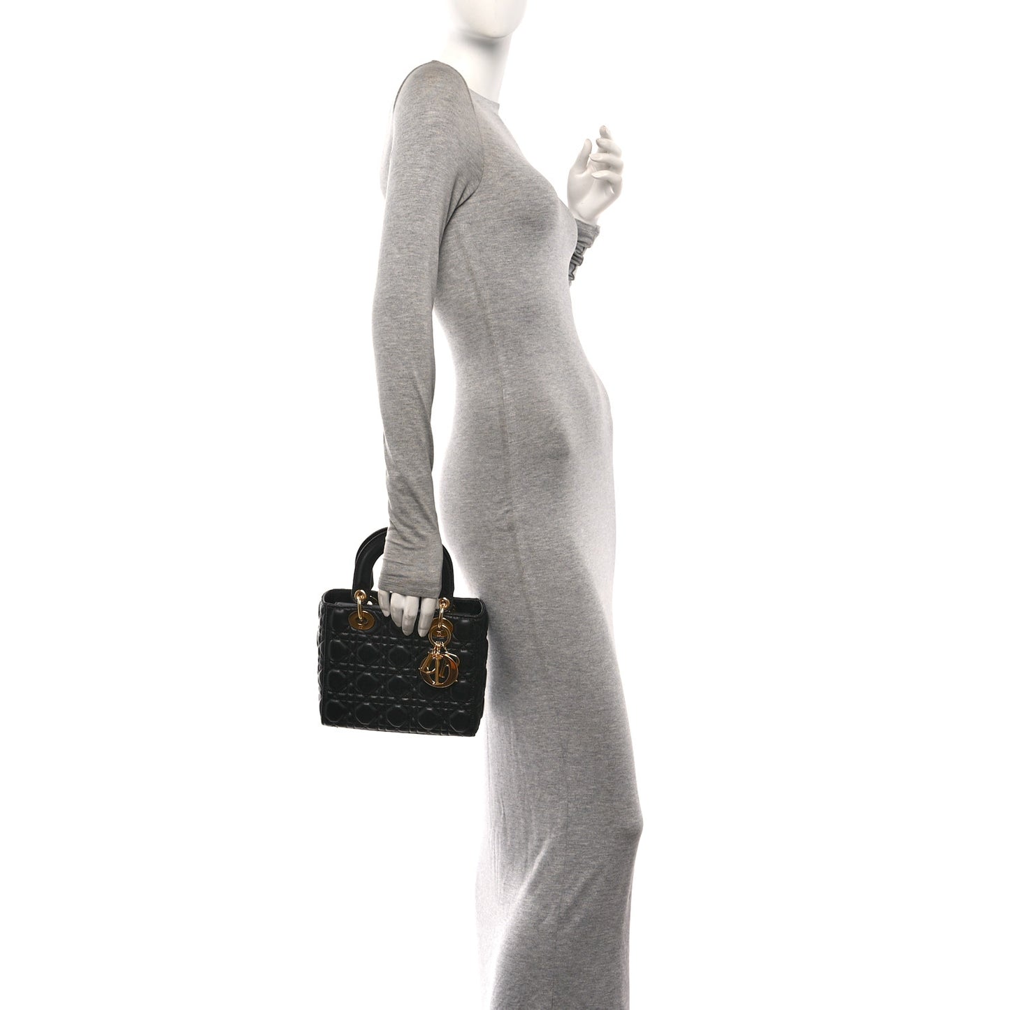 Lambskin Cannage Small Lady Dior Black