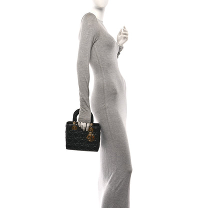 Christian Dior Lambskin Cannage Small Lady Dior Black 2 of 10