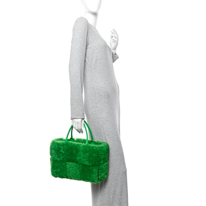 Bottega Veneta Shearling Small Intrecciato Arco Tote Parakeet 2 of 10