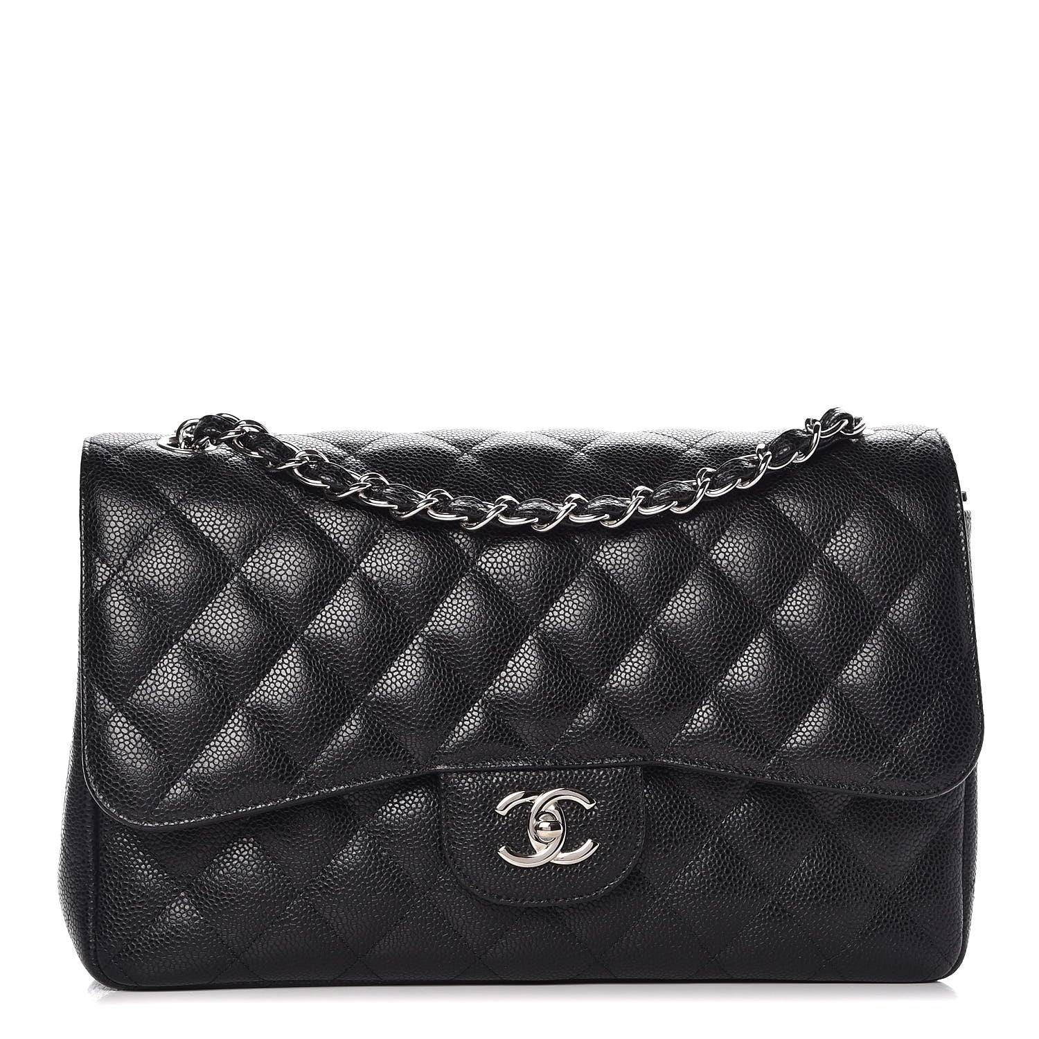 Chanel Caviar Quilted Jumbo Double Flap Black 1 of 8