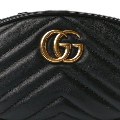 Gucci Calfskin Matelasse GG Marmont Belt Bag 75 30 Black 10 of 13