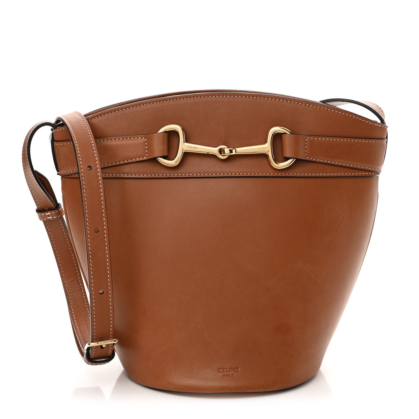 Natural Calfskin Crecy Bucket Bag Tan