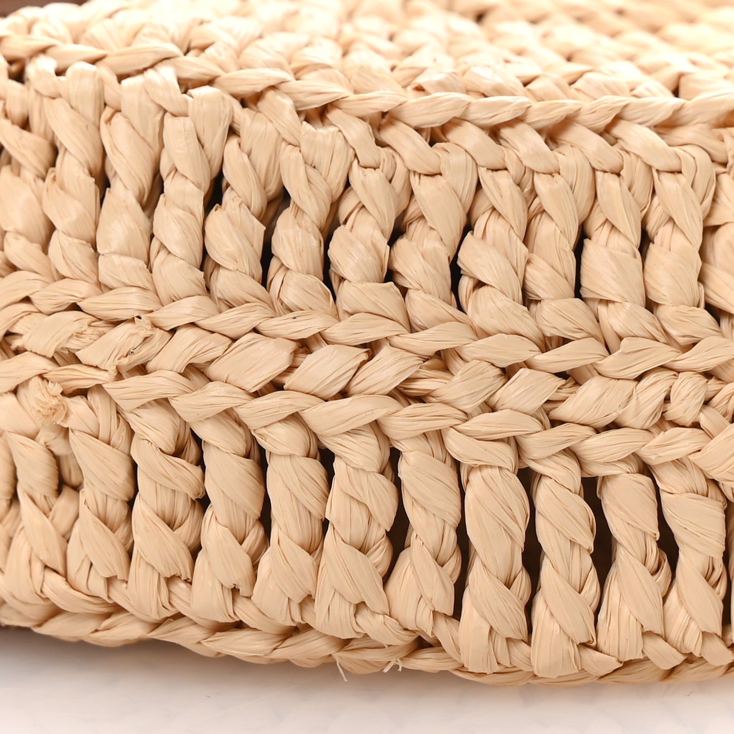 Raffia Round Camera Bag Beige Naturel
