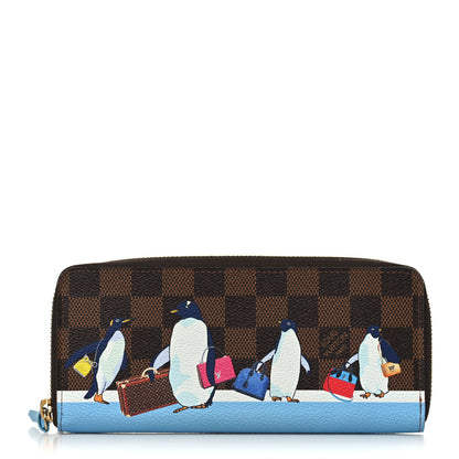 Louis Vuitton Damier Ebene 2017 Christmas Animation Clemence Wallet 1 of 7