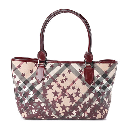 Burberry Patent Supernova Check Stars Medium Nickie Landscape Tote Berry Red 1 of 8