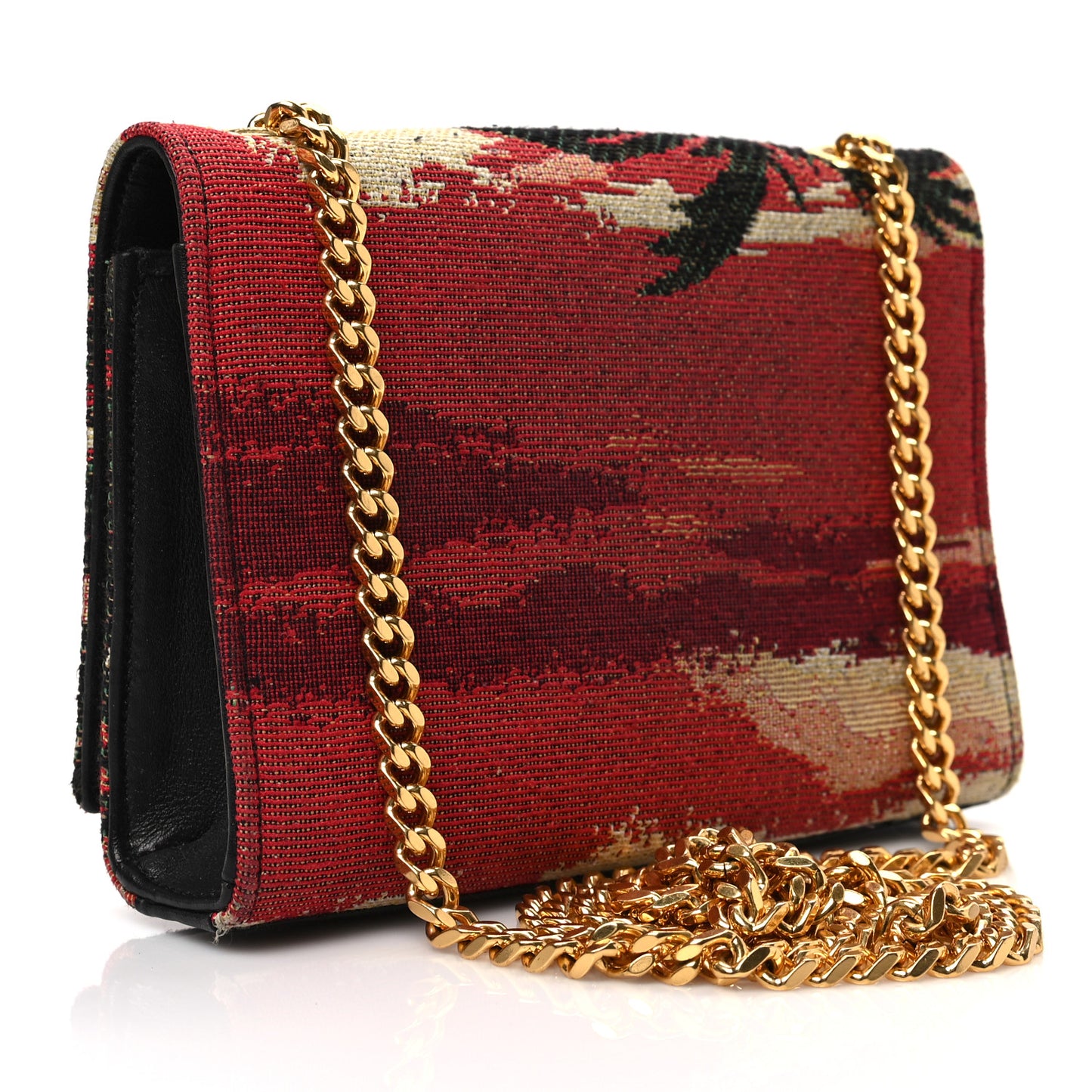 Jacquard Calfskin Sunset Small Monogram Kate Satchel Black