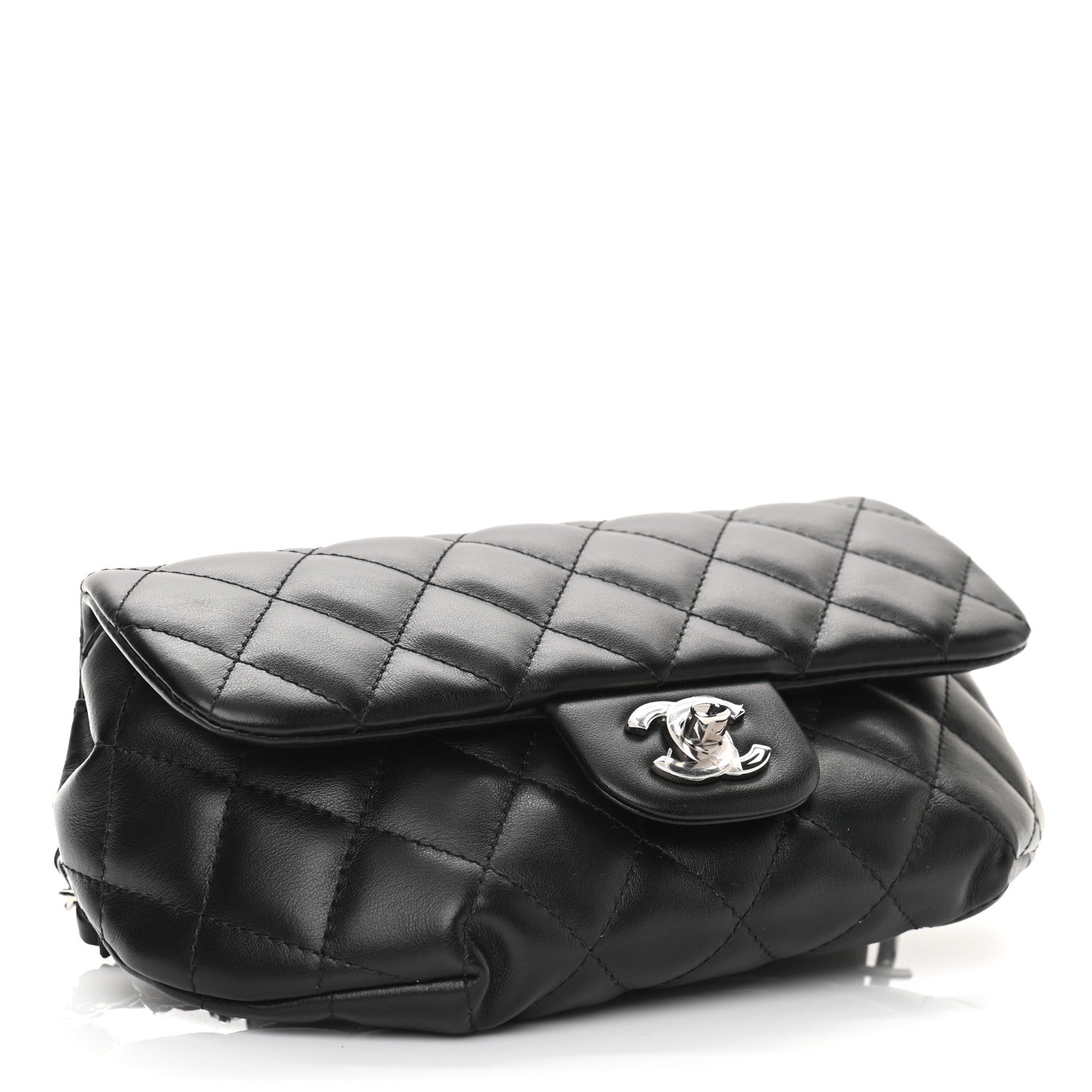Chanel Calfskin Quilted CC Uniform Flap Belt Bag Black 4 of 11