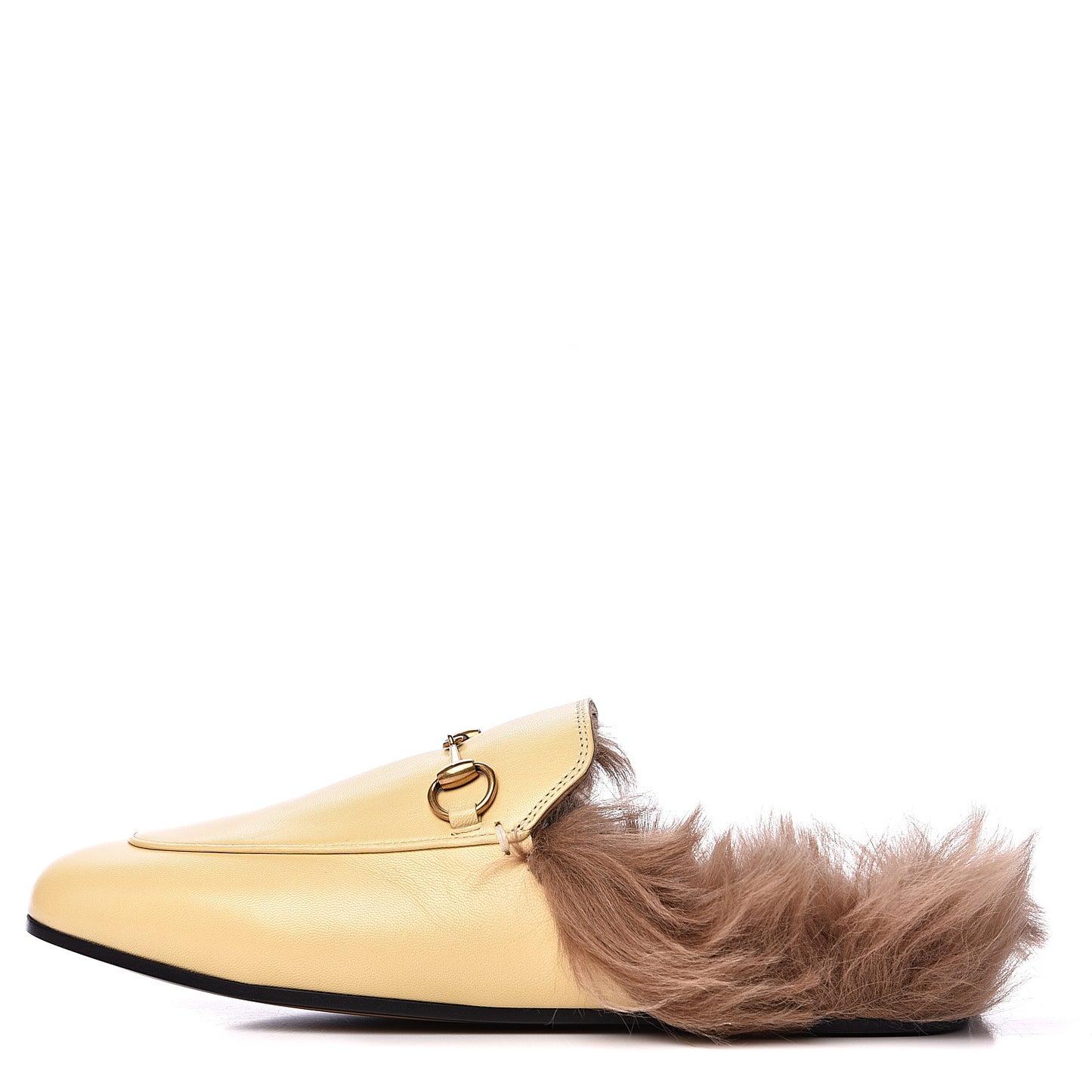 Malaga Kid Fur Womens Princetown Slippers 38 Burro