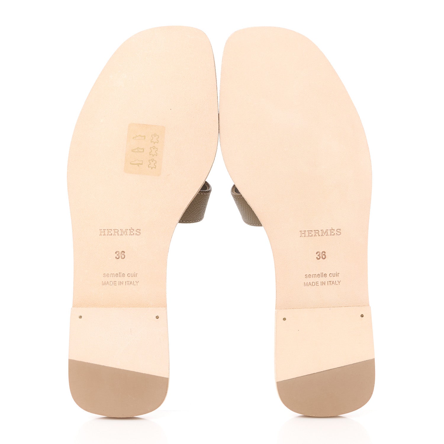 Hermes Epsom Oran Sandals 36 Etoupe 5 of 8