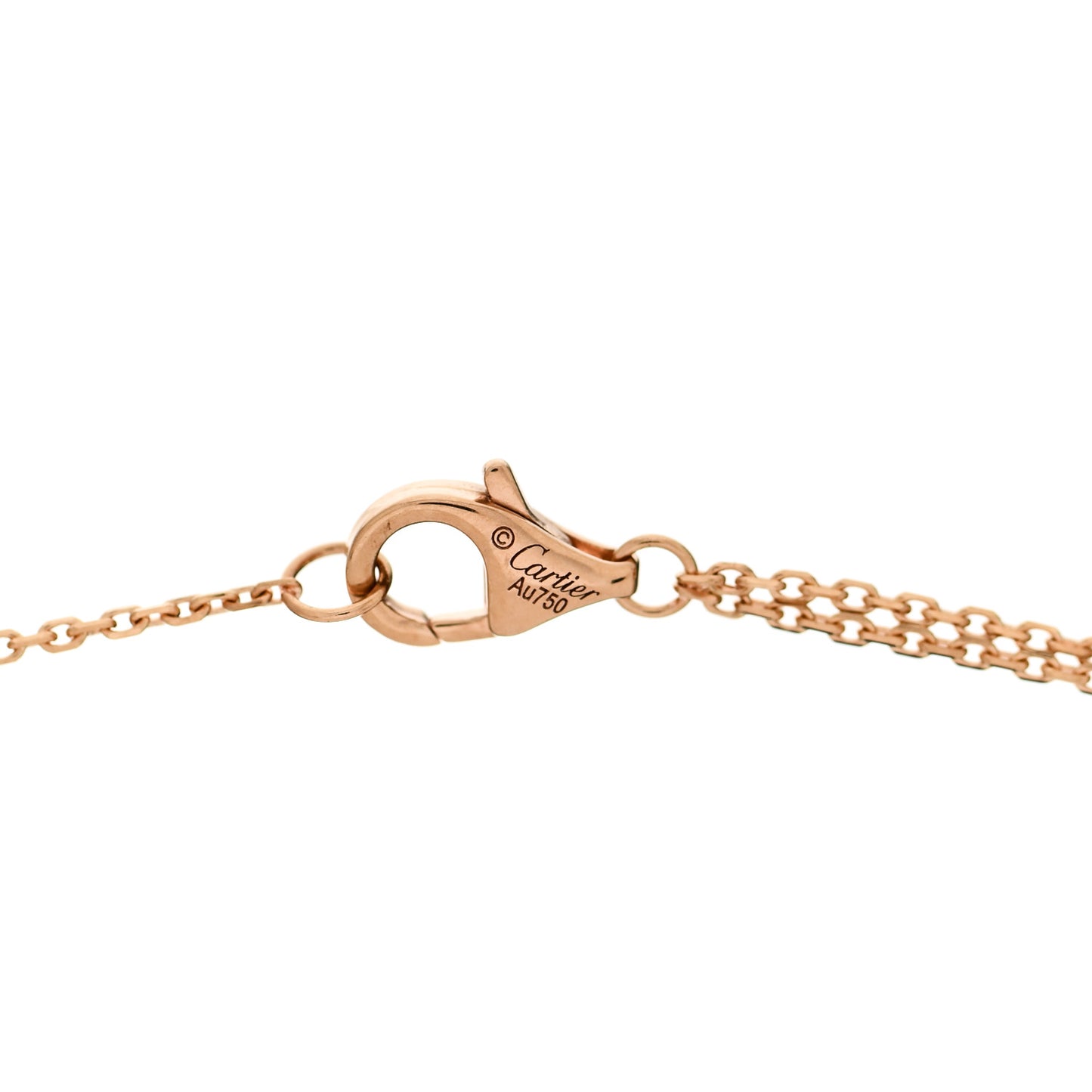 18K Pink Yellow White Gold Trinity Double Chain Pendant Necklace