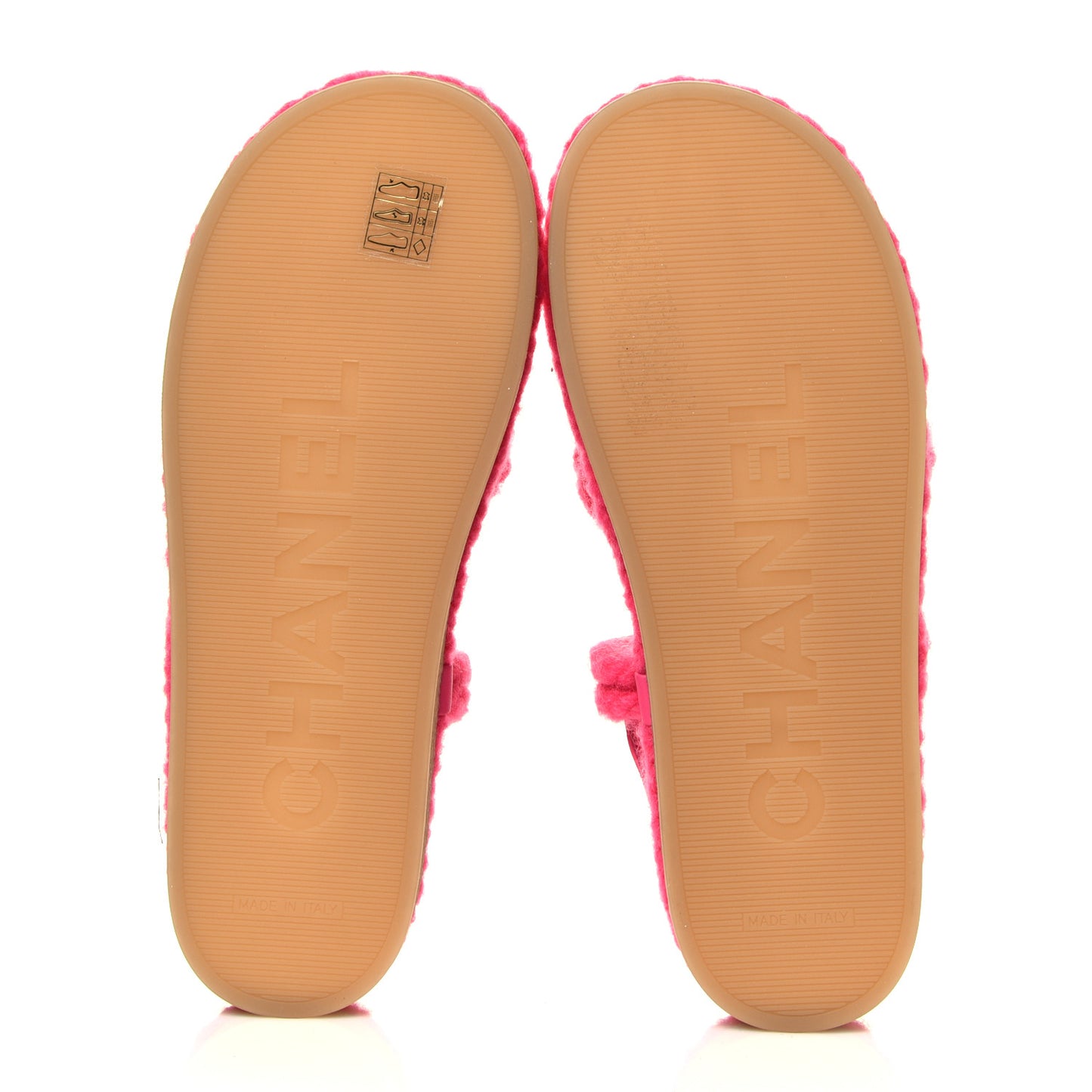 Cord Lambskin Quilted Logo Sandals 39 Pink